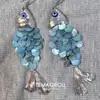 Brinco de Pressão Vintager Medieval Concha Azul Escama de Peixe Peixe Prateado Gancho de Orelha Exagerado Brincos Femininos Únicos de Nicho