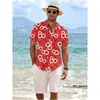 Camisa Floral de Manga Corta de Moda Estilo Hawaiano para Hombre Verano Camisa Estampada con Solapa para Hombre Camisa Casual de Playa con Estampado Completo