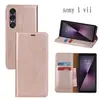 Capa para Celular Sony 10Vi Aplicável Transfronteiriça com Textura Magnética Forte Flip para Cartão Capa de Couro para Celular Xperia1 Vii