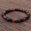 Pulsera para Hombre Youjia Jewelry de Piedra Volcánica Natural Estilo Punk Multicolor Retro Pulsera de Cuentas Joyería Transfronteriza Venta al por Mayor