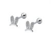 Pendientes de orejas de conejo de plata esterlina s999 de Super Source, diseño de nicho para mujer, con orificio para la oreja y patrón de tornillo, 2023. ¡Nuevo!