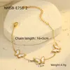 NIMAI Celebridad de Internet Explosiva Lujo Ligero Funda Collar de Mariposa Traje de Joyería Cadena para Clavícula de Mujer Pendientes Anillo que No Se Desvanecen