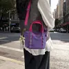 Bolso cubo transfronterizo nuevo, bolso pequeño ligero y casual de moda para exteriores, bolso de hombro cruzado versátil con bloques de color para el trabajo
