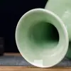 Vaso de cerâmica de Jingdezhen com esmalte celadon, arranjo de flores estilo chinês novo, decoração para casa para sala de estar, prateleira de exposição, hall de entrada e rack de TV