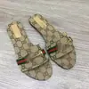 Juego Completo de Empaque para Exportación: Pantuflas de Tacón Grueso Marca G para Uso en Exteriores, Sandalias de Moda para Mujer con Estampado de Doble Letra, Tacón Alto, Versión de Alta Gama