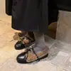 Zapatos de tacón Mary Jane con forro polar, Zapatos de cuero de corte bajo para mujer, Moda Otoño e Invierno, Zapatos peludos retro, Mocasines, Zapatos cálidos de algodón
