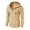 Nuevo Suéter Jacquard Deportivo de Fitness Casual Cardigan de Felpa Chaqueta con Capucha para Hombre