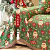 Funda de sofá de Navidad, adecuada para todas las estaciones, con textura de lino sintético, estilo retro americano, para decoraciones festivas y fundas de sofá
