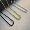 Cadena de Perlas Cuadrada de Acero Inoxidable Transfronteriza Accesorios de Joyería DIY para Hombres Cadena Base para Collar Cadena de Caja Electrochapada en Oro de 18K Venta al por Mayor