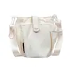 Nova Bolsa de Lona de Grande Capacidade Estilo Japonês para Estudantes, Adequada para Aula e Reforço, Bolsa de Ombro Casual Simples, Bolsa de Mão de Cor Sólida