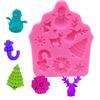 Alce de Natal Floco de Neve Árvore de Natal Molde de Silicone Fondant Chocolate Decoração de Bolo Molde DIY Assar
