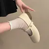 Elegantes zapatos blancos cheongsam para mujer, nuevo modelo otoño 2026, combinados con faldas, zapatos pequeños de cuero Mary Jane, punta redonda, zapatos de vestir nuevos estilo chino