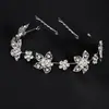 Acessórios de Cabelo de Noiva de Luxo Acessíveis Liga de Zinco Strass Acessórios de Cabelo de Casamento Headband Coroa Feminina Folha Flor Headband de Madrinha