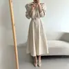 Vestido Slimming Chic Coreano com Temperamento Francês, Falso Duas Peças, Cadarço na Cintura