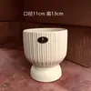 Vaso de Flores Cerâmico Estilo Europeu Retrô de Pé Alto Personalidade Criativa Grande Redondo Branco Bege Uso Universal Sala de Estar Varanda Doméstica
