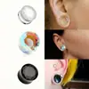 Expansor de oreja de vidrio multicorte nuevo de 3 colores transfronterizo sólido de doble cara AB color mágico cristal negro transparente oreja al por mayor