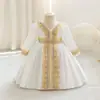 Vestidos Formales Europeos y Americanos de Comercio Exterior para Niñas, Vestidos de Princesa, Vestidos de Noche de Manga Larga, Vestidos Estampados de Florista para Actuaciones