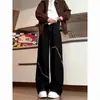 Jeans negros para hombre, corte recto, ajuste holgado, pierna ancha, estilo callejero americano, modernos y versátiles, pantalones largos geniales y elegantes, en stock