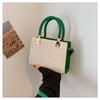 Mori Estilo Bolsa Tecida Feminina 2024 Primavera e Verão Novo Estilo Trabalho Feminino Commuter Small Square Bag Bolsa de Palha Retrô