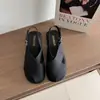 Sandálias Romanas Casuais de Novo Estilo com Uma Alça Sandálias Fechadas para Mulheres Fivela Retrô Francês Verão 2026 Sapatos Baixos Estilo Mori Girl