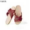 Pantuflas de lino para mujer, de tela de lino para verano, primavera y otoño, para el hogar, interiores, para pareja, suela gruesa, antideslizantes, absorbentes de sudor, para hombre