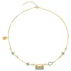 Nuevo Collar Colgante de Cerradura de Seguridad Esmaltada Azul Quemado Estilo Chino para Mujer Lujo Accesible Gama Alta de Nicho Cadena para Clavícula Accesorios Retro