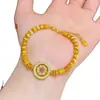 Tienda de Oro Mismo Estilo Pulsera Brillante de Brújula Chapada en Oro con Diamante Rojo Rosa Set de Cadena para Clavícula Floral de Brújula Decoración
