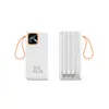 E-commerce Transfronteiriço 22.5W Carregamento Super Rápido 20000mAh Grande Capacidade Power Bank Portátil com Quatro Cabos Embutidos e Display Digital Inteligente