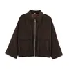 Ropa de exterior cruzada europea y americana de ramio para primavera y otoño, nueva chaqueta abrigo al por mayor, mezcla, cremallera, transfronterizo