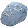 Gorra de Estilo Urbano Avanzado Gorra de Repartidor Bordada con Estrella Boina de Mezclilla Muestra Rostro Pequeña para Hombre y Mujer Moderna Cool Gorra de Lengüeta de Pato