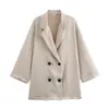Verão 2025 Novo Blazer Europeu e Americano Transpassado Feminino + Conjunto de Calças W107 8715