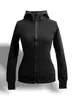 Sudadera chaqueta negra ajustada para mujer, fina, con hombros normales y cintura ceñida, cárdigan corto con capucha y cremallera para personas petite, adecuado para otoño.