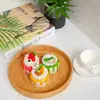 Cesta de frutas de vime do Vietnã Cesta de pão japonesa tecida à mão Cesta de pão cozido no vapor Sala de estar Cesta de armazenamento doméstico Bandeja redonda