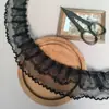 Ribete de Encaje de Pestañas con Borde de Diente de Perro Doble Capa Negro y Blanco de 4 cm de Ancho Decoración de Accesorios para Ropa de Perros Lolita Infantil