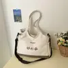 Bolsa de Ombro Única de Gatinho Estudante Estilo Coreano Nicho para Ir ao Trabalho Escola Bolsa Transversal Bolsa Tote de Grande Capacidade para Deslocamento