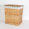Cesto de roupa suja trançado cesto de roupa suja com tampa grande de rattan cesto de armazenamento de vime para roupa suja loja de panela quente balde de roupa suja atacado