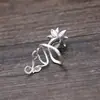 Joyería de plata esterlina S925 vintage Plata tailandesa anillo abierto estilo étnico anillo de flor de ratán para mujer hecho a mano anillo para dedo índice