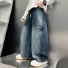 Ropa de Otoño para Niños Pantalones Estilo Primavera y Otoño 2026 Jeans Nuevos Niños Grandes Niños Pantalones Largos Casuales Pierna Ancha Otoño Tendencia