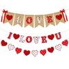 Eu AMO U arco rosa AMOR linho cauda de andorinha bandeira decorativa bandeira banner casamento Dia dos Namorados