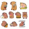 Broche Combinado Serie Capibara Transfronterizo Insignia de Conjunto Forma de Caricatura Creativa Personalidad Capibara Venta al por Mayor