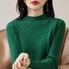 Suéter de Gola Alta Meia para Mulheres, Roupa de Baixo Solta para Outono e Inverno, Nova Camisa Básica de Gola Média, Casaco de Tricô Engrossado para Estudantes, Estilo Coreano