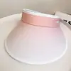 Chapéu de Sol Top Hat Vazio Chapéu de Proteção Solar Feminino Ciclismo Verão Praia Chapéu de Sol Simples Aba Larga Cobertura Facial Chapéu de Ciclismo