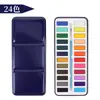 12/24/36 Tintas Aquarela Sólidas Pintura Artística Iniciante Portátil Esboço Conjunto de Pintura Materiais de Arte