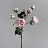 Rosas Bolha Multicabeça de Alta Qualidade 6 Cabeças Rosas Pequenas Enroladas Adereços de Decoração para Casa Flores de Seda Flores Artificiais Atacado
