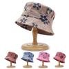 Sombrero para Otoño e Invierno de Mediana Edad y Personas Mayores Sombrero de Maceta Floral Nuevo Sombrero de Pescador con Protección Solar Sombrero Plegado de Abuela Sombrero de Anciana Flor Grande