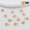 Conexões de ouro 14K, banho de retenção de cor, ouro real 18K, fecho de mola de cobre, conexão de fecho com argola O, fecho de segurança redondo