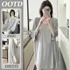 Tecido Modal Verão Tendência Manga Curta Cor Sólida Camisola Casual Estilo Solto Versão Coreana Roupa Externa Roupa de Dormir Roupa de Casa
