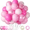 Conjunto de Balões para Festa de Aniversário de Meninos e Meninas com 60 Peças 12 Polegadas Azul e Rosa Balões de Decoração para Atmosfera de Bebê de Um Ano