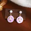 Novos Brincos de Concha, Búzios, Estrelas do Mar, Pérolas do Jardim de Monet, Moda Personalizada Doce Floral Elegante