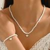 Colar de Franja com Pérolas e Incrustação de Diamante para Comércio Exterior Conjunto de Joias de Noiva Brincos e Pingente Conjunto de Duas Peças Pérolas de Imitação Personalizadas